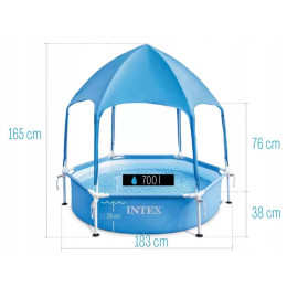 Детский бассейн с навесом Intex Metal Frame 28209 183x38см 