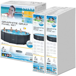 Каркасный бассейн Intex Graphite Gray Panel 478x124 см арт. 26384