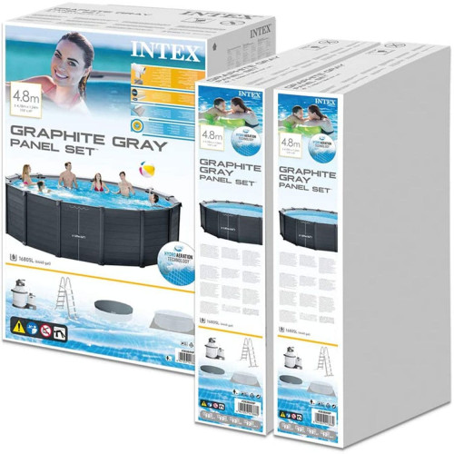 Купить Каркасный бассейн Intex Graphite Gray Panel 478x124 см арт. 26384 фото 7
