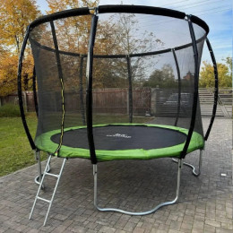 Батут SKYJUMP MASTER green 312 cм Premium с защитной сеткой и лестницей