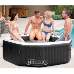 Спа Надувной бассейн-джакузи Intex PureSpa Jet and Bubble Deluxe 201x71 см артикул 28458 