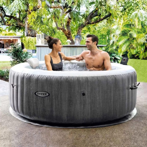 Купить Надувной бассейн-джакузи Intex PureSpa Bubble Massage Greywood Deluxe 196x71 см артикул 28440