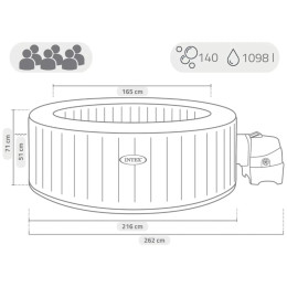 Надувной бассейн-джакузи Intex PureSpa Bubble Massage 196x71 см артикул 28426 