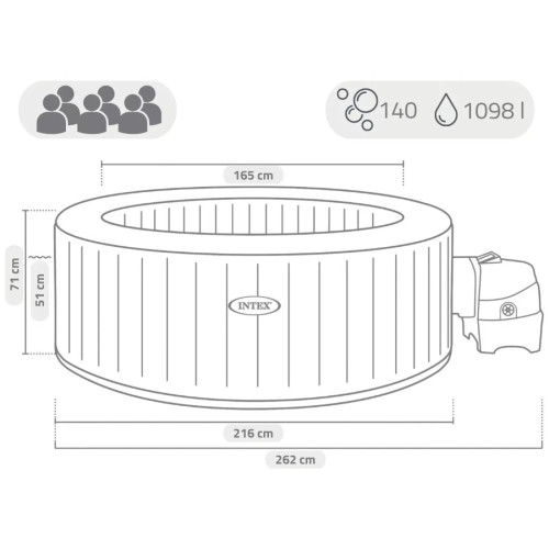 Купить Надувной бассейн-джакузи Intex PureSpa Bubble Massage 216x71 см артикул 28428 фото 4