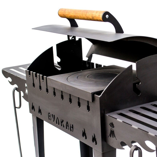 Купить Мангал-гриль на колесах с полками толщина 4 мм фото 1