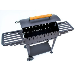 Мангал-гриль на колесах с полками толщина 4 мм